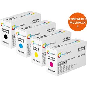 Dell 593-11130 593-11129 593-11128 593-11131 – Toner – Set 4x CMYK – 1250/1000 pagina's – Compatible C1660 C1660w Cartridge Patroon Vervangend Printer Tonercartridge Huismerk Zwart Cyaan Magenta Geel Multipack Toners