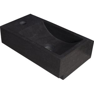 Forzalaqua Venetia fonteinbak 40x22x10cm wasbak Rechts 0 kraangaten Natuursteen Hardsteen gezoet 8011320