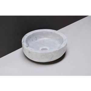 Forzalaqua Verona Xs waskom 30x30x10cm Rond Natuursteen Carrara gepolijst 100442