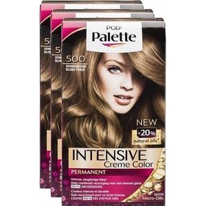 Poly Palette - Haarverf - 500 Donkerblond -  3 verpakkingen - Voordeelverpakking