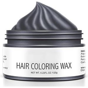 Color Hair Wax, Fashiontemporary Gekleurde Haarverf Wax, Wasbare Wegwerp Natuurlijke Heldere Haar Kleurende Wax, Professionele Haar Styling Wax Kapsel Crème voor Vrouwen Mannen (zwart)