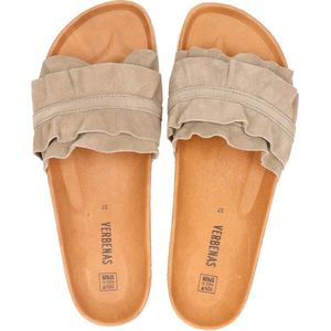 Verbenas Rocio Serranje volante suède slippers taupe