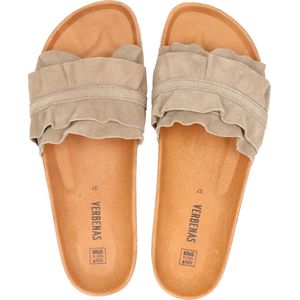 Verbenas Rocio Serranje volante suède slippers taupe