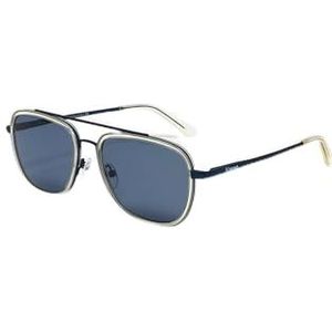 KIMOA Daytona BioCrema Zonnebril voor dames en heren, gepolariseerde zonnebril, eenheidsmaat, donkergrijs en transparant, met solide blauwe glazen