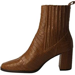 POPA - Dames laarzen met hak - Merce Coco - maat 40 - gemaakt in Spanje - bruin - leer met elastische zijband - hak 8 cm, Bruin, 40 EU