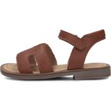 Clic! - Leren Sandalen - Cognac - Platte Zool - Klittenbandsluiting