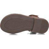 Clic! - Leren Sandalen - Cognac - Platte Zool - Klittenbandsluiting