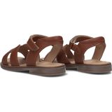 Clic! - Leren Sandalen - Cognac - Platte Zool - Klittenbandsluiting