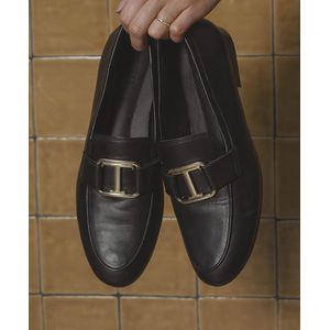 Toral - 10644 - Schoenen - Zwart - Leer - Loafer met Leren Bandje