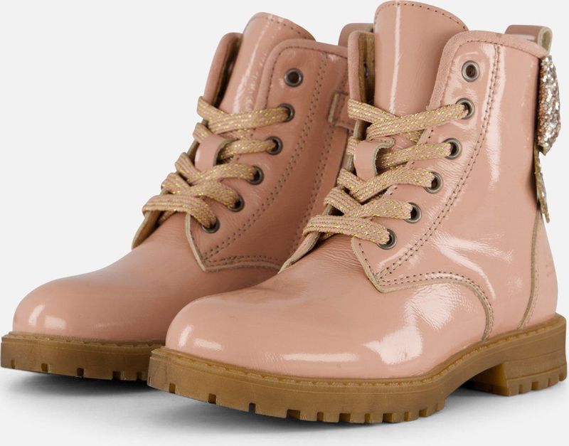 Clic! - Enkellaarsjes - Lakleer - Zwart - Strik en Ritssluiting