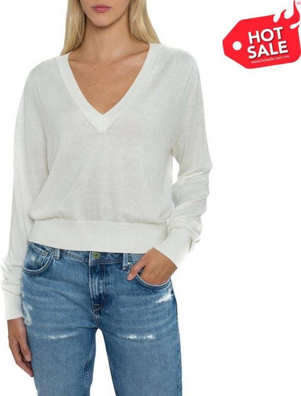 Pepe Jeans - MARTINA-PL701731-808MOUSSE - Trui - Wit - Dames