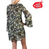 Pepe Jeans - Damesjurk - Groen - Luipaardprint - Polyester