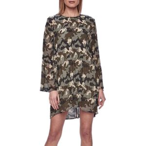 Pepe Jeans - Damesjurk - Groen - Luipaardprint - Polyester