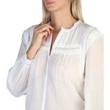 Pepe Jeans - Albertina_Pl Blouse - Effen - Lange Mouwen - V-hals - Mix van Vezels