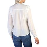 Pepe Jeans - Albertina_Pl Blouse - Effen - Lange Mouwen - V-hals - Mix van Vezels