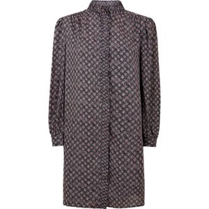 Pepe Jeans - Nora - Lang Mouw Jurk - Zwart - Midi Lengte