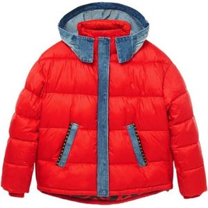 Desigual - Gewatteerde Jas - Rood - Nylon - Met Capuchon