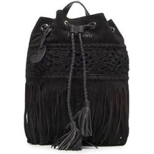 Desigual Dames Back_Crochet Leather JAGU Rugzak Medium, Zwart, One Size, zwart, One Size