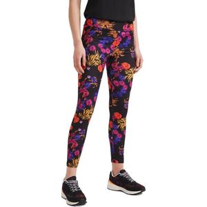 Desigual - Bloemenleggings - Zwart - Dames