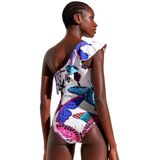 Desigual - Dames Badpak - Wit - 82% Polyamide - Mouwloos