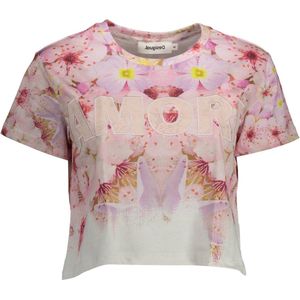 Desigual - T-shirt - Roze - 100% Katoen