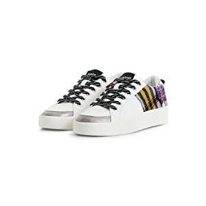 Desigual Dames Shoes_Fancy_Tartan 1000 White Sneaker, 40 EU