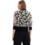 Sweater - Blauw - Leopard Print - Lange Mouwen - Ronde Hals