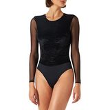 Body - Doorschijnende Tule - Slim Fit - Lange Mouwen