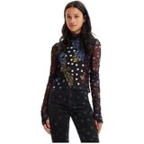 Desigual - T-shirt - Zwart - Lange Mouwen - Dames