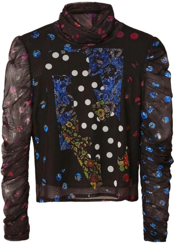 Desigual - T-shirt - Zwart - Lange Mouwen - Dames