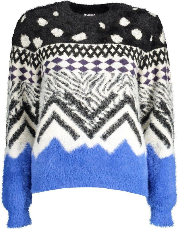 Desigual - Longsleeve - Zwart - 22% Polyester 1% Elastaan 14% Acryl 1% Gemetalliseerde Vezel 62% Polyamide