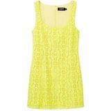 Desigual - Mouwloze Jurk - Wit - Polyester - Chique met Vierkante Halslijn