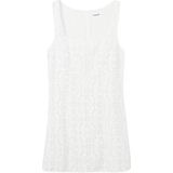 Desigual - Mouwloze Jurk - Wit - Polyester - Chique met Vierkante Halslijn