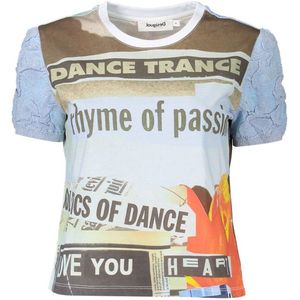 Lichtblauwe katoenen tops en T-shirt