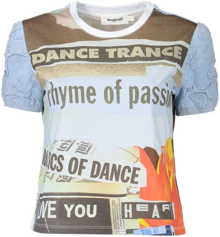 Lichtblauwe katoenen tops en T-shirt