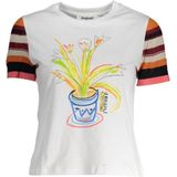 Desigual - T-shirt - Wit - Korte Mouwen - Ronde Hals - Dazzling Print