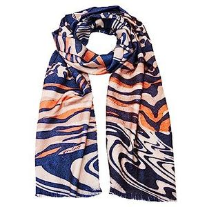 Desigual, Zebra Patch Pashmina Beige, Dames, Maat:ONE Size