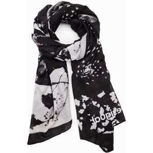 Desigual sjaal met print zwart/wit