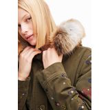 Parka met capuchon en borduursels