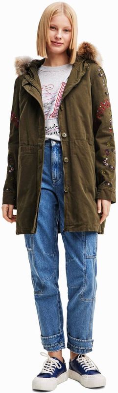 Parka met capuchon en borduursels