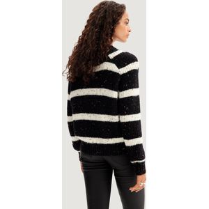 Desigual Gestreepte Trui met Wol Zwart/Wit