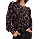 Desigualvoor vrouwen. 23WWBW36 Blouse Peter zwart (XS), Casual, Katoen, Bloemen, Lange mouwen