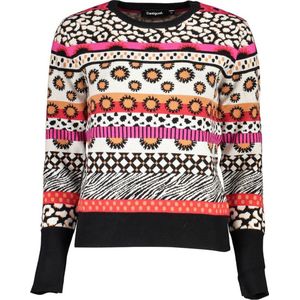 Knitted Sweater - Pink - Polyester - Lange Mouwen - Contrastdetails