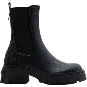 Desigual Dames Shoes_Base Chelsea Mid Calf Boot, zwart, 38 EU