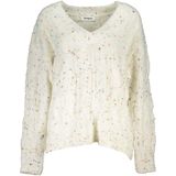 Speckled Knit - V-hals Trui - Wit - Polyester