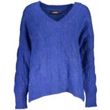 VNeck - Speckled Knit Sweater - Blauw - Dames