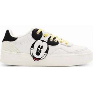 Desigualvoor vrouwen. 24SSKP16 Mickey Mouse retro sportschoenen wit (37), 3 tot 5 cm, Veters, Casual