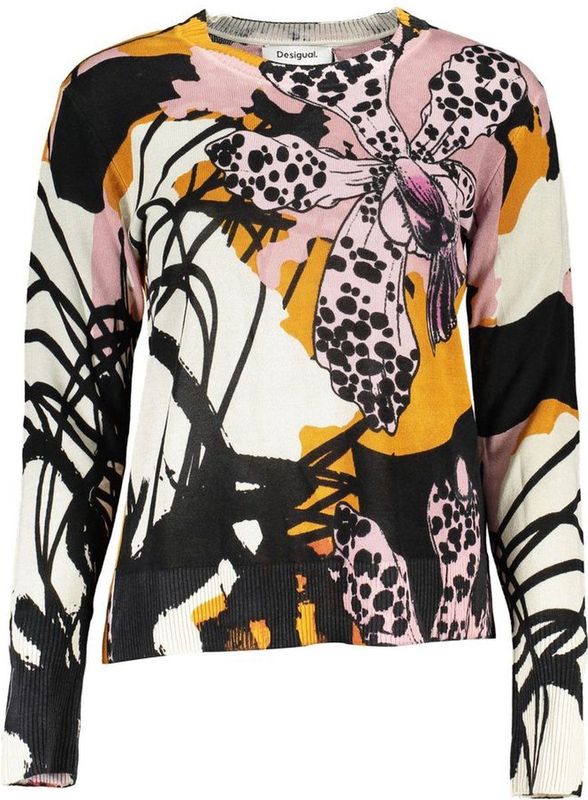 Patroon Trui Met Ronde Hals Met Lange Mouwen En Logodetail