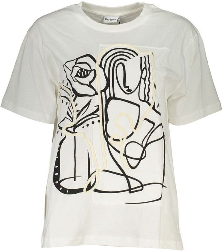 Abstract - Model 29215 - T-shirt - Wit - Katoen - Korte Mouwen