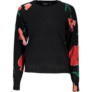 Desigual - Truien - Dames - Zwart - Materiaalmix met Contrastdetails